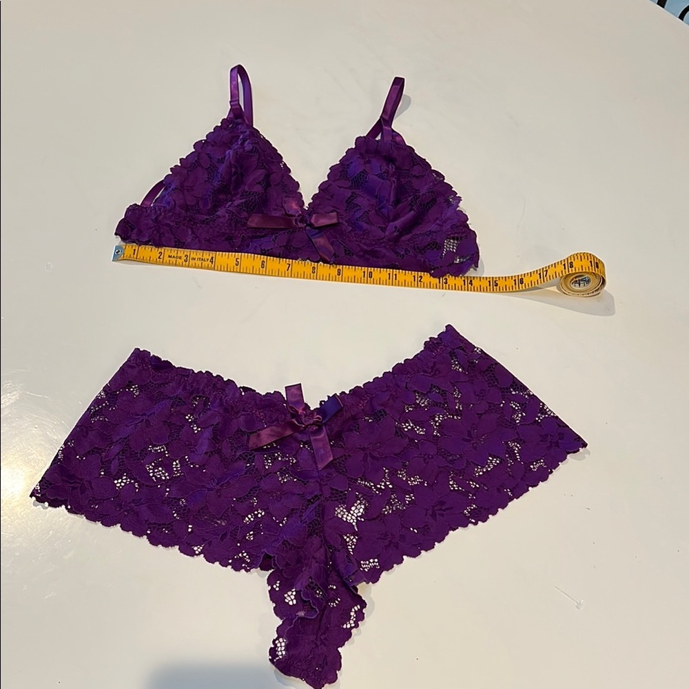 Purple Lace Bralette and Panty special occasion bridal set